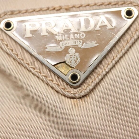 PRADA Hand Bag Nylon Beige Auth 99182 - Picture 11 of 15